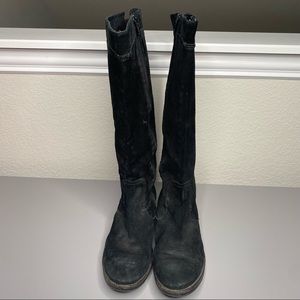 Vera Wang Lavender Label Black Suede Leather Equestrian Riding Boots Size 9M